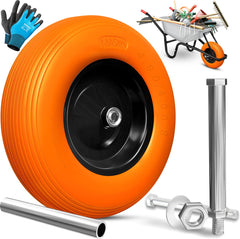 MASKO® Kruiwagenwiel Massief - 4.80/4.00-8 Ø 390mm - Oranje