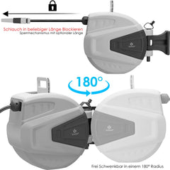 Wandslangenbox - Tuinslanghaspel - Tuinslang met haspel - 20 meter - Grijs