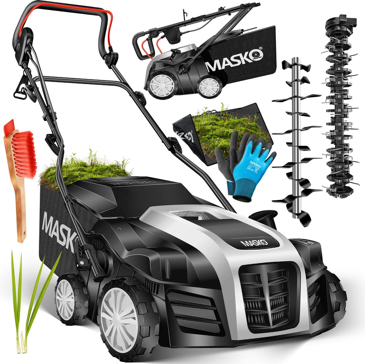 MASKO® Elektrische Verticuteermachine - Gazonbeluchter - 1800W - Zwart