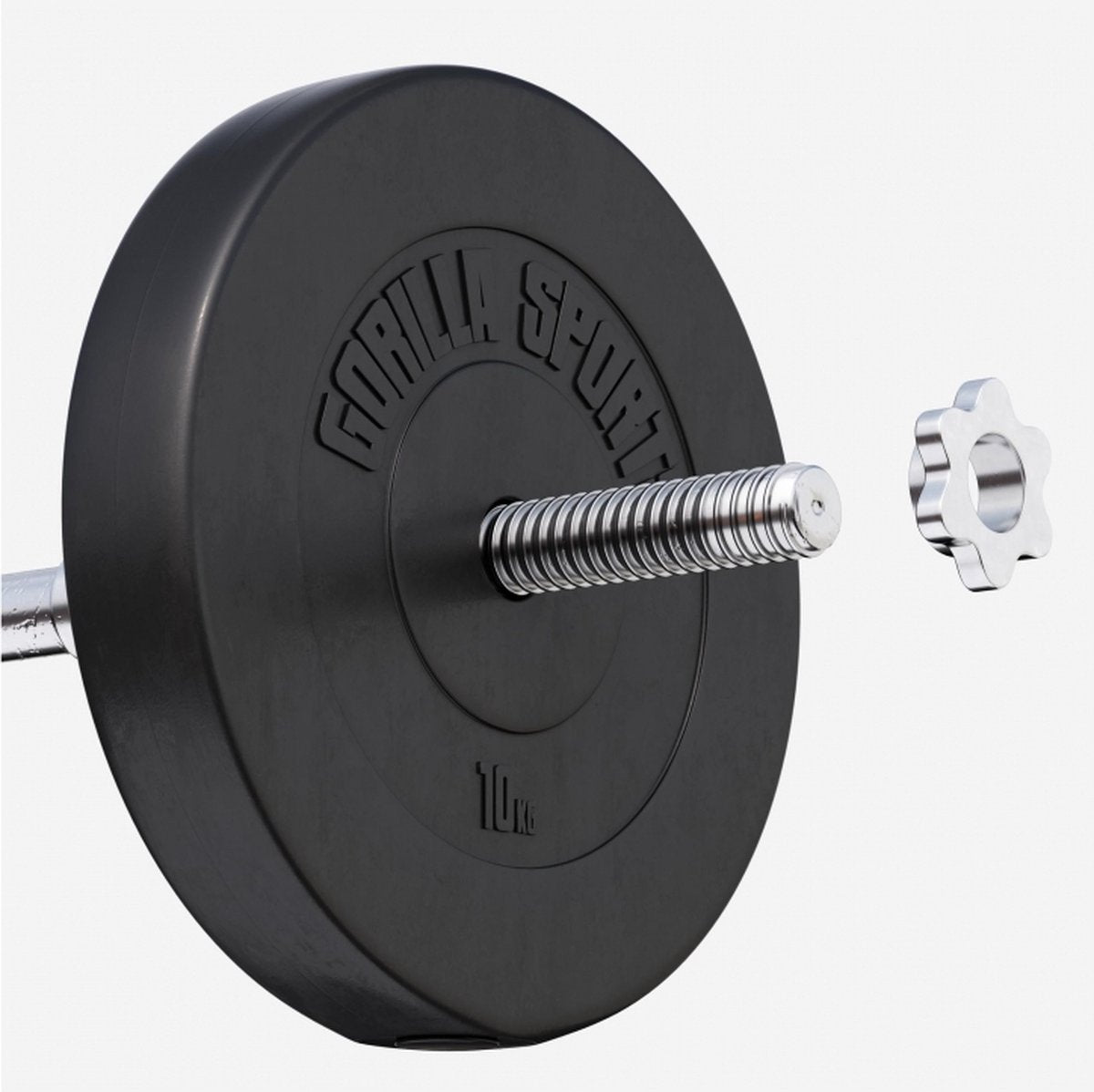 Gorilla Sports Halterschijf 10 kg - Gewichtsschijf - Kunststof - 30 mm