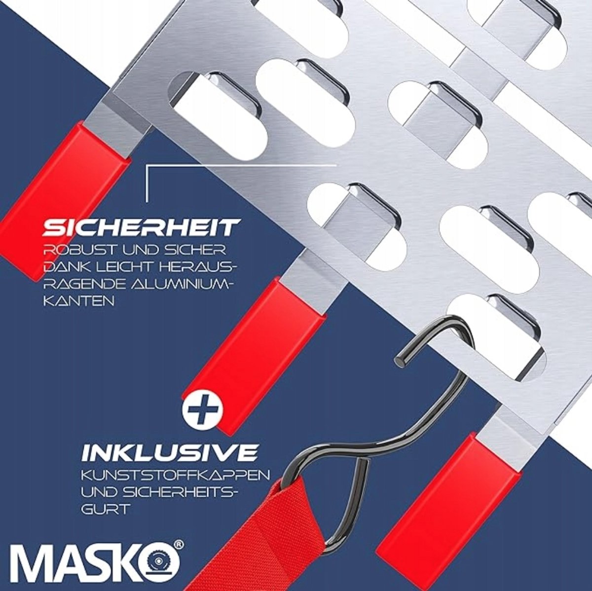 MASKO Verharde oprijplaat - 340kg laadvermogen - Opvouwbaar - Zilver