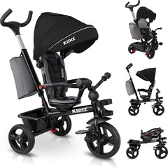KIDIZ® 5in1 Kinderfiets - Loopfiets - Driewieler - Zwart •
