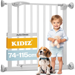 KIDIZ® Traphekje zonder boren - Veiligheidshekje - 74-87cm - Grijs