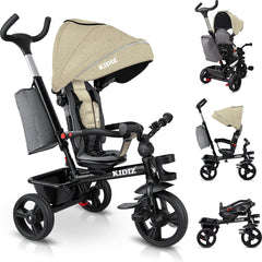 KIDIZ® 5in1 Kinderfiets - Loopfiets - Driewieler - Beige