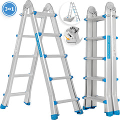 MASKO® Multifunctionele ladder - Vouwladder - 4x5 Treden - Zwart