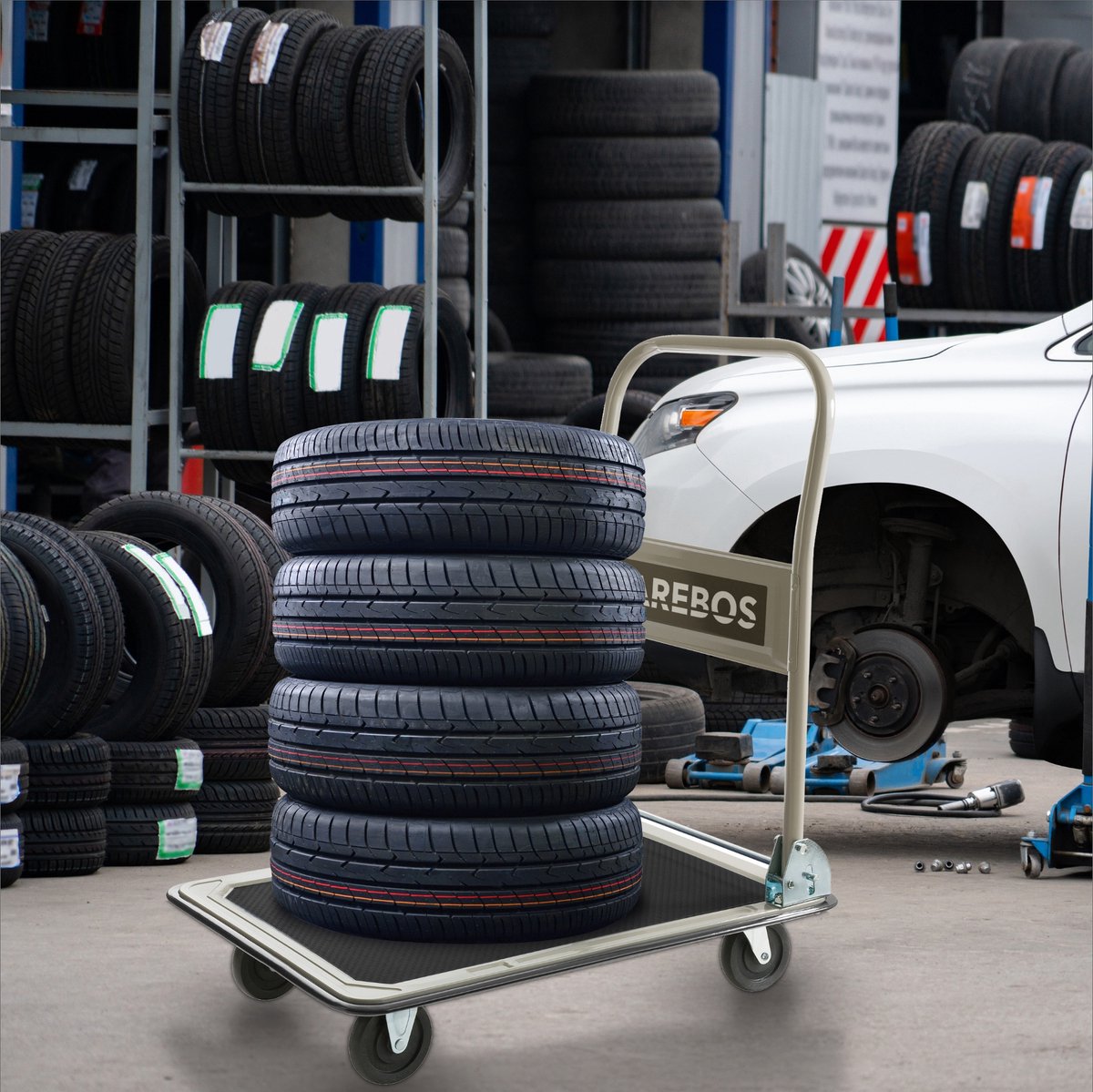 AREBOS Platformwagen - Plateauwagen - Transportwagen Inklapbaar - Transportkar 150 kg