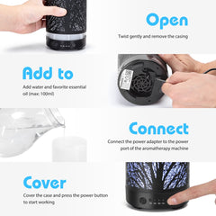 Luchtbevochtiger slaapkamer - Humidifier - Zwart - Aigostar