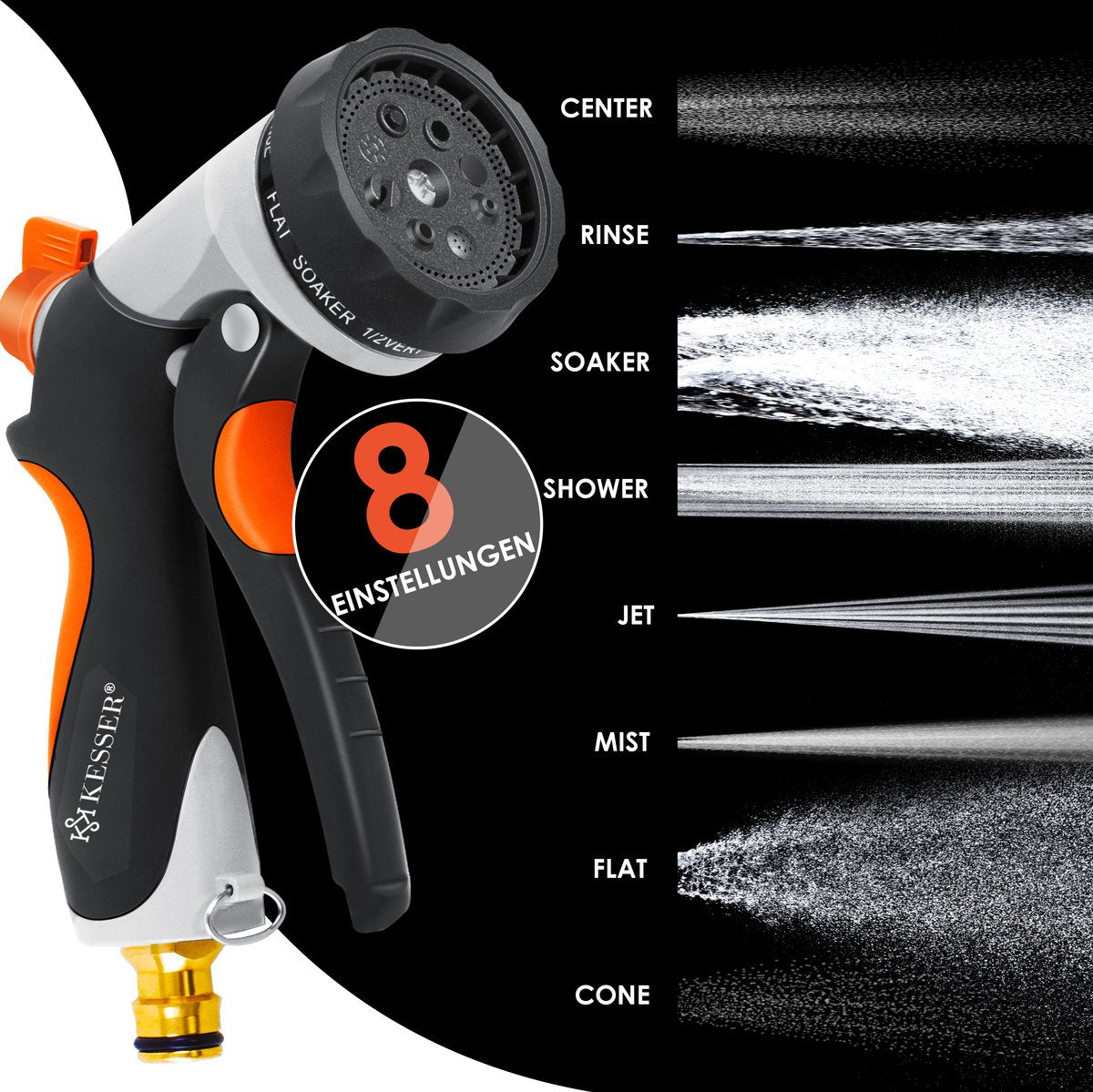KESSER® Premium Tuinslang 45m - Uitrekbare Tuinslang - Zwart