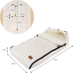 Voetenzak voor Autostoeltje en Buggy - Baby Slaapzak - Crème - Joyz