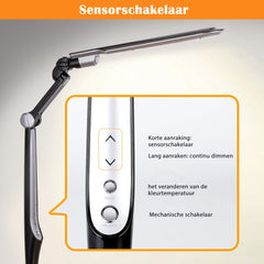 Aigostar LED Bureaulamp - Dimbaar - Opvouwbaar - Zwart