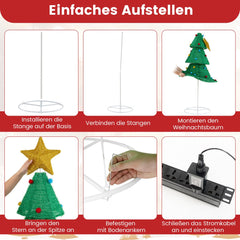 Kerstboom met verlichting - Kunstkerstboom - 190 cm - Met standaard - COSTWAY •