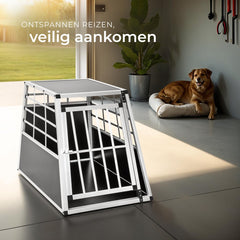 tectake® - Autobench hondenbench - 65 x 90 x 69,5 cm - Schuine wand