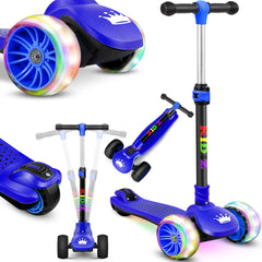 KIDIZ® Kinderstep - Opvouwbaar - Verstelbaar - City Scooter - Blauw •