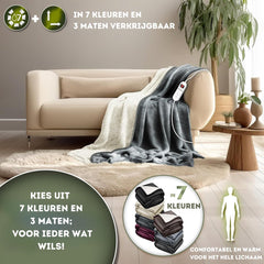 Elektrische deken - Warmtedeken - 2 persoons - 180x200 cm - Zwart - Sinnlein®