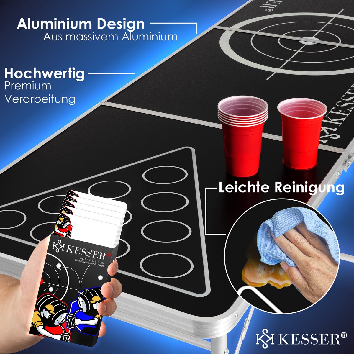 KESSER® Beerpong Tafel - Bierpong Tafel - Verstelbaar - Opvouwbaar