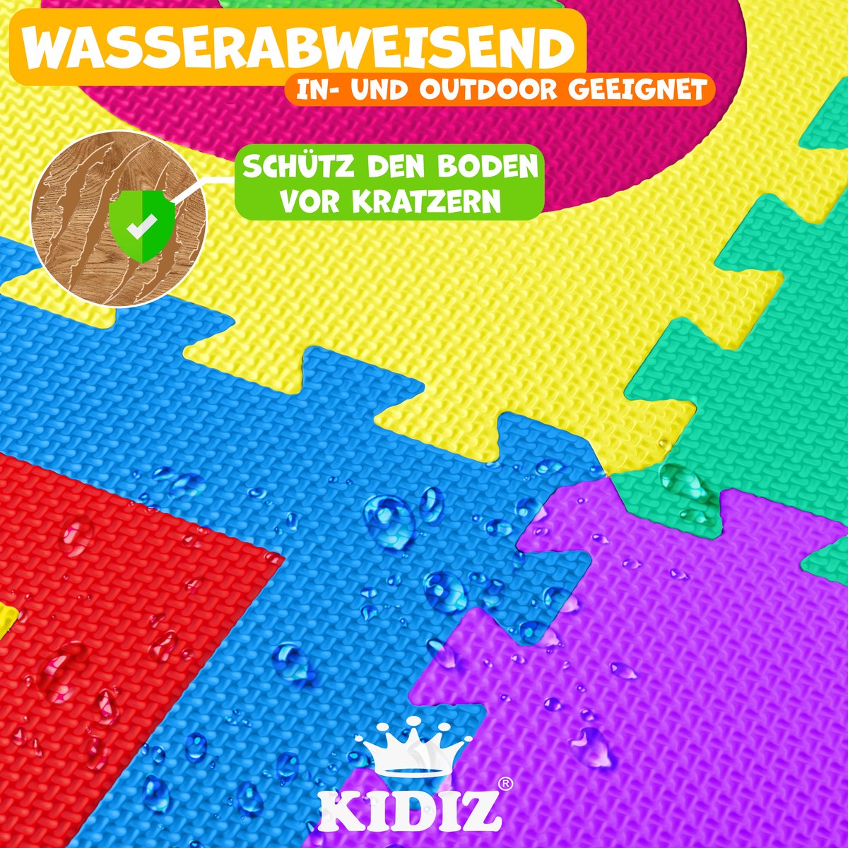 KIDIZ® 86-Delige Puzzelmat - Speeltapijt - Kindertapijt - Gekleurd