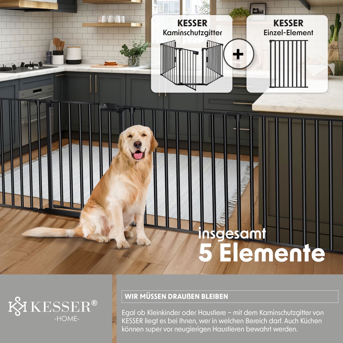 KESSER® Traphekje - Veiligheidshekje - 300cm - Zwart
