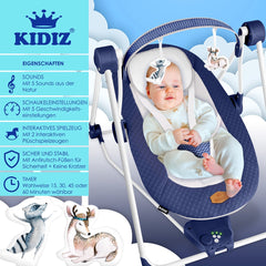 Wipstoel - Babyschommel - Baby Swing -  max 9kg - Blauw - KIDIZ®