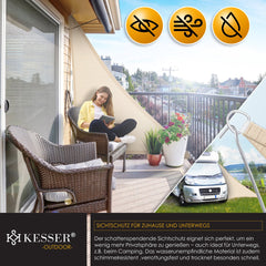 KESSER® Schaduwdoek 5x5x5m - Zonnezeil - Waterafstotend - Creme