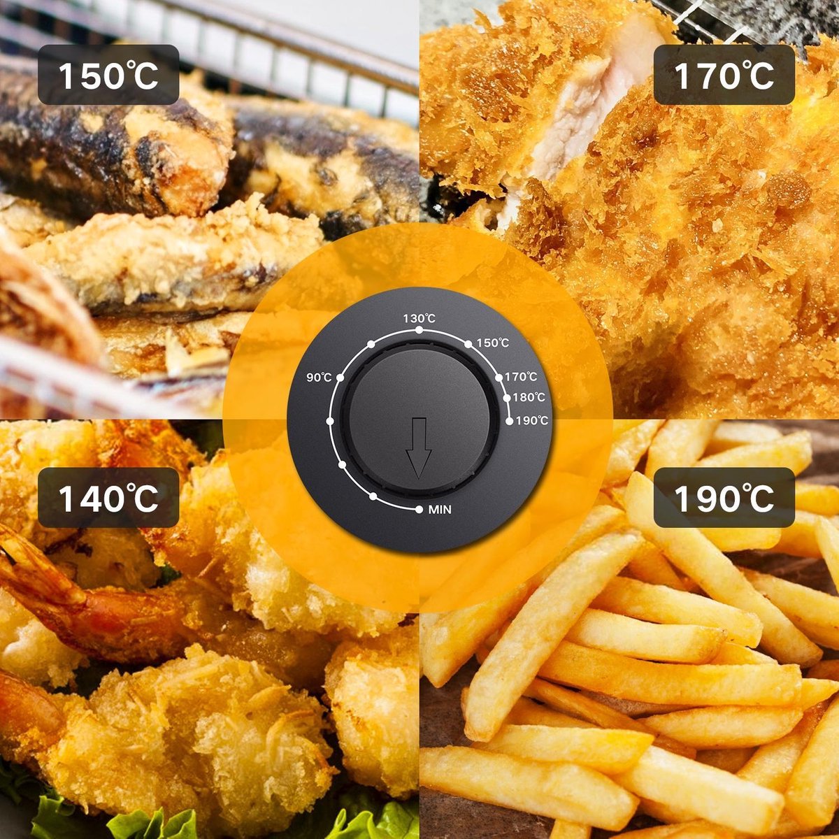 Aigostar Ushas 30HEZ - Frituurpan -friteuse 3 liter - koude zone - RVS