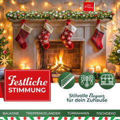 KESSER® Kerstslinger | Guirlande met 100 LED's warmwit Lampjes - Kerstversiering, Kerstguirlande LED verlichting voor Kerstboom en Binnen & Buiten, Kerstverlichting Slinger voor Kerstmis - Groen, 5M / 100 LEDs met afstandsbediening