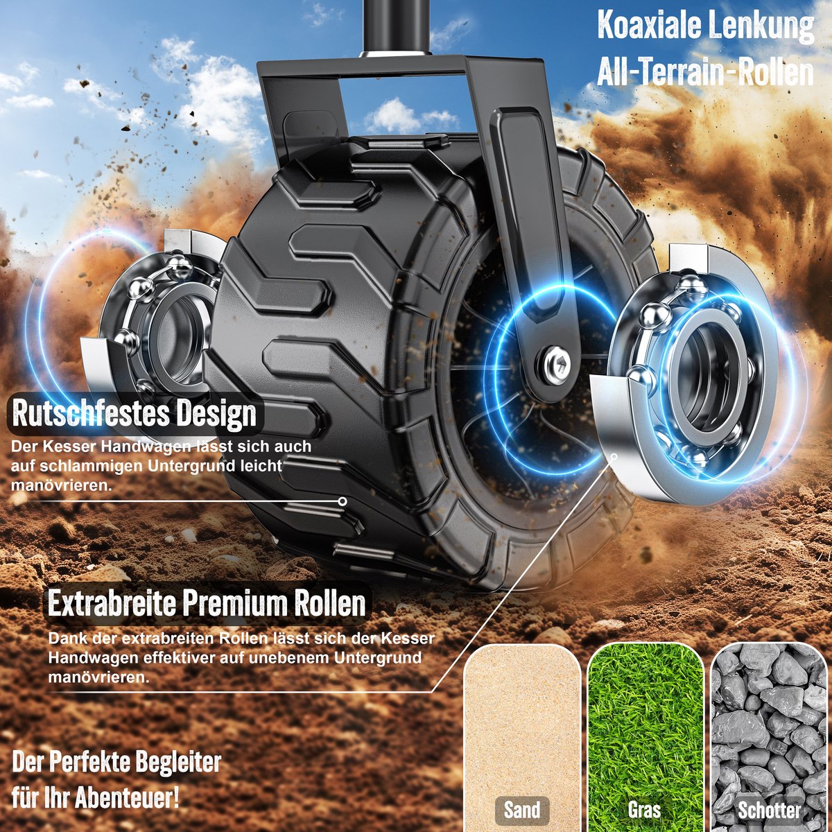KESSER® Bolderkar - Opvouwbaar - Bolderwagen - Zwart