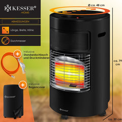 KESSER® Gaskachel Keramisch - 4200W - Terrasverwarmer - Zwart