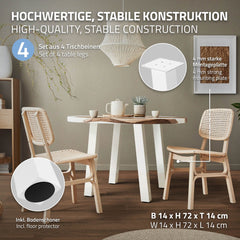 Tafelpoten - Metaal - Set van 4 - 72 cm - Wit - ML-Design