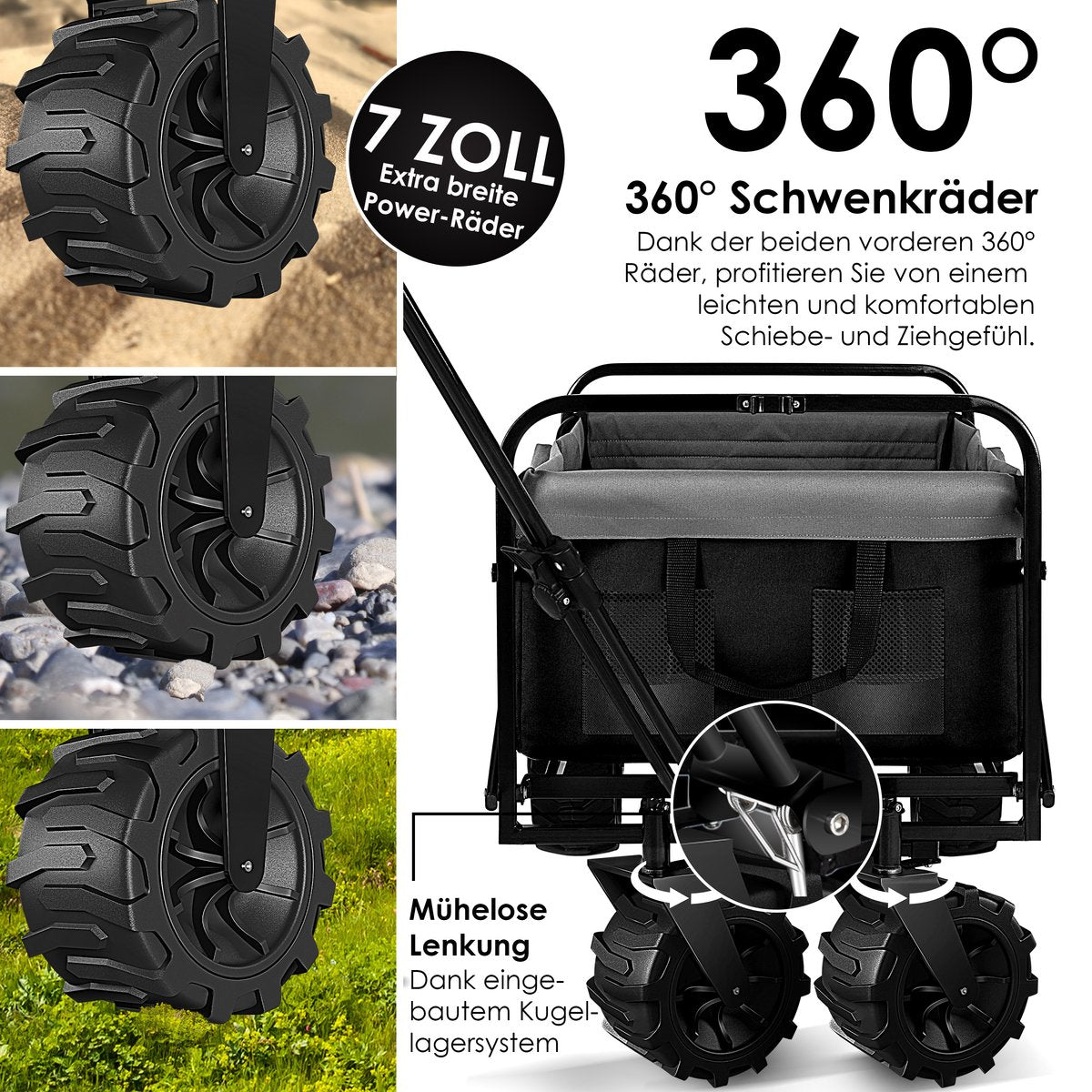 KESSER® Bolderkar - Opvouwbaar - Bolderwagen - Zwart