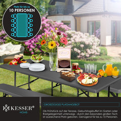 KESSER® Biertafel - Picknicktafel - Opvouwbaar - Antraciet