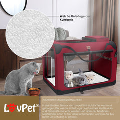 Reisbench hond - Draagtas hond - Transportbox - 91x63x63 cm - Rood