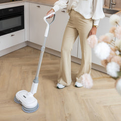 GoScrub® Elektrische Dweil - Draadloos - Vloerreiniger voor Harde en Houten Vloeren - Stille en Wendbare Mop - Efficiënt Dweilsysteem met Oplaadbare Accu