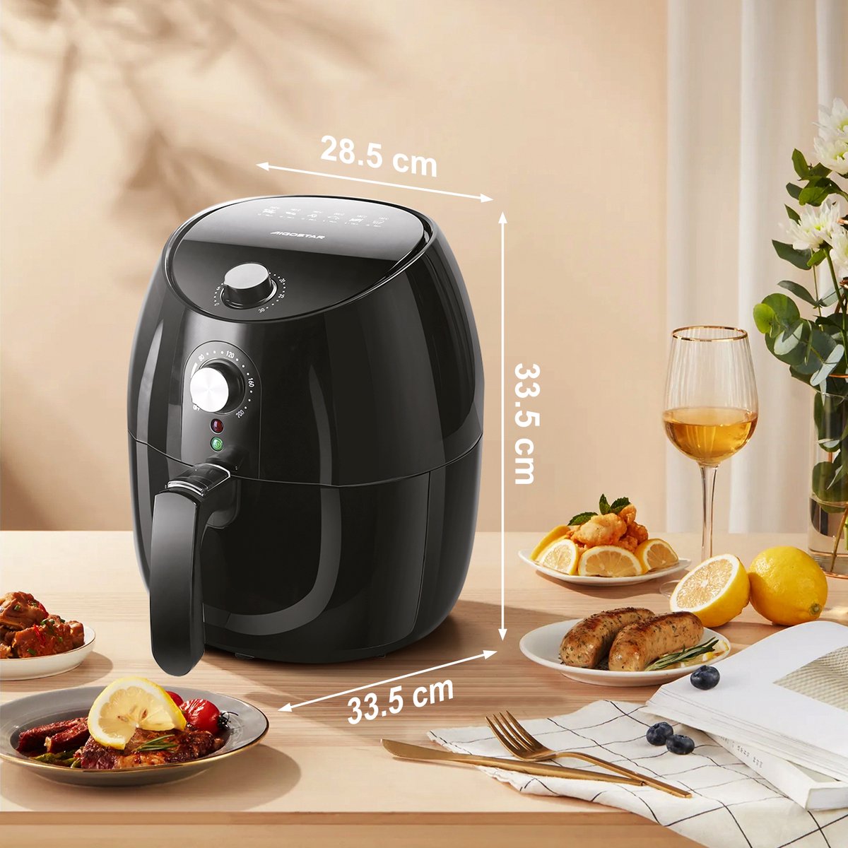 Aigostar Airfryer - Heteluchtfriteuse - 3,5L - 1500W - Zwart