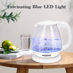Waterkoker glas - met LED - 1L - 2200W - Wit - Aigostar