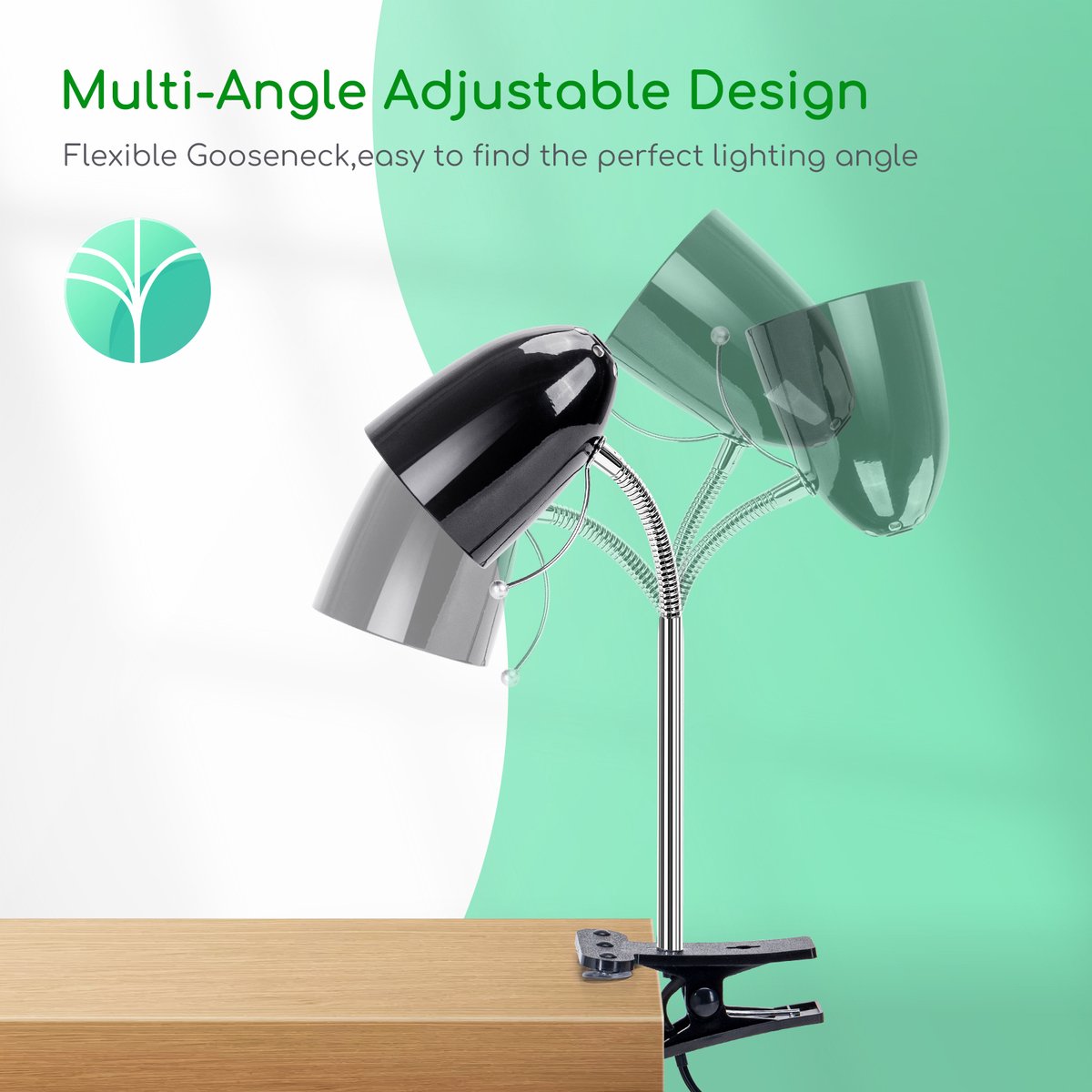 Aigostar LED klemlamp - E27 - Zwart - Excl. lampje