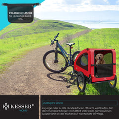 KESSER® Hondenfietskar tot 45 kg 3in1 Fietskar Hond - Rood