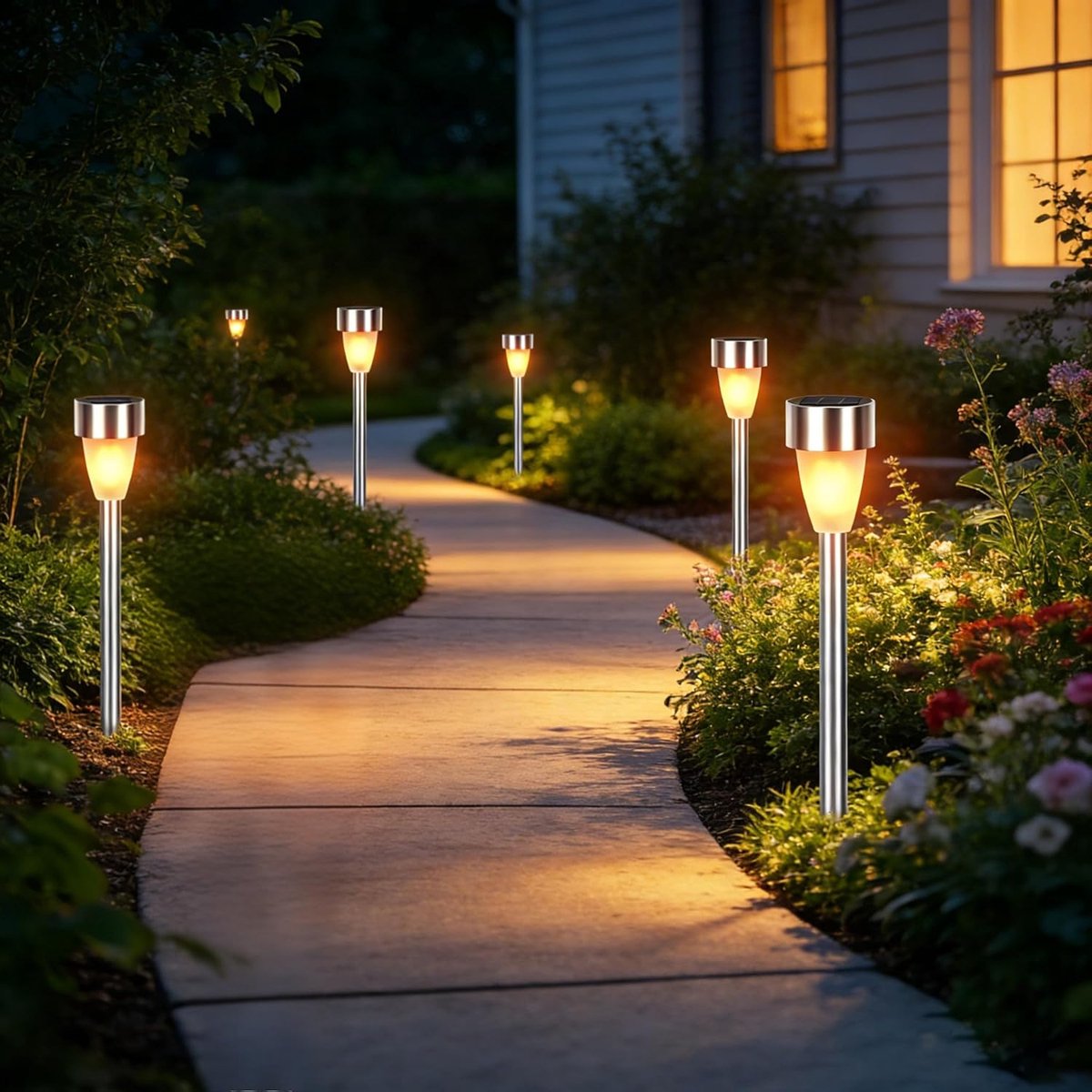 Aigostar Solar Tuinverlichting - LED Tuinfakkels - Tuinverlichting op Zonne Energie - Buitenverlichting - Lamp voor in de Tuin - 37cm - 6 Stuks