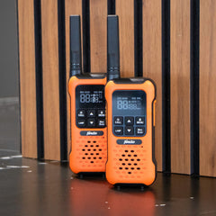 Alecto FR300OE - Walkie Talkie met bereik tot 10 km - Waterdicht - Set van 2 stuks - Oranje •