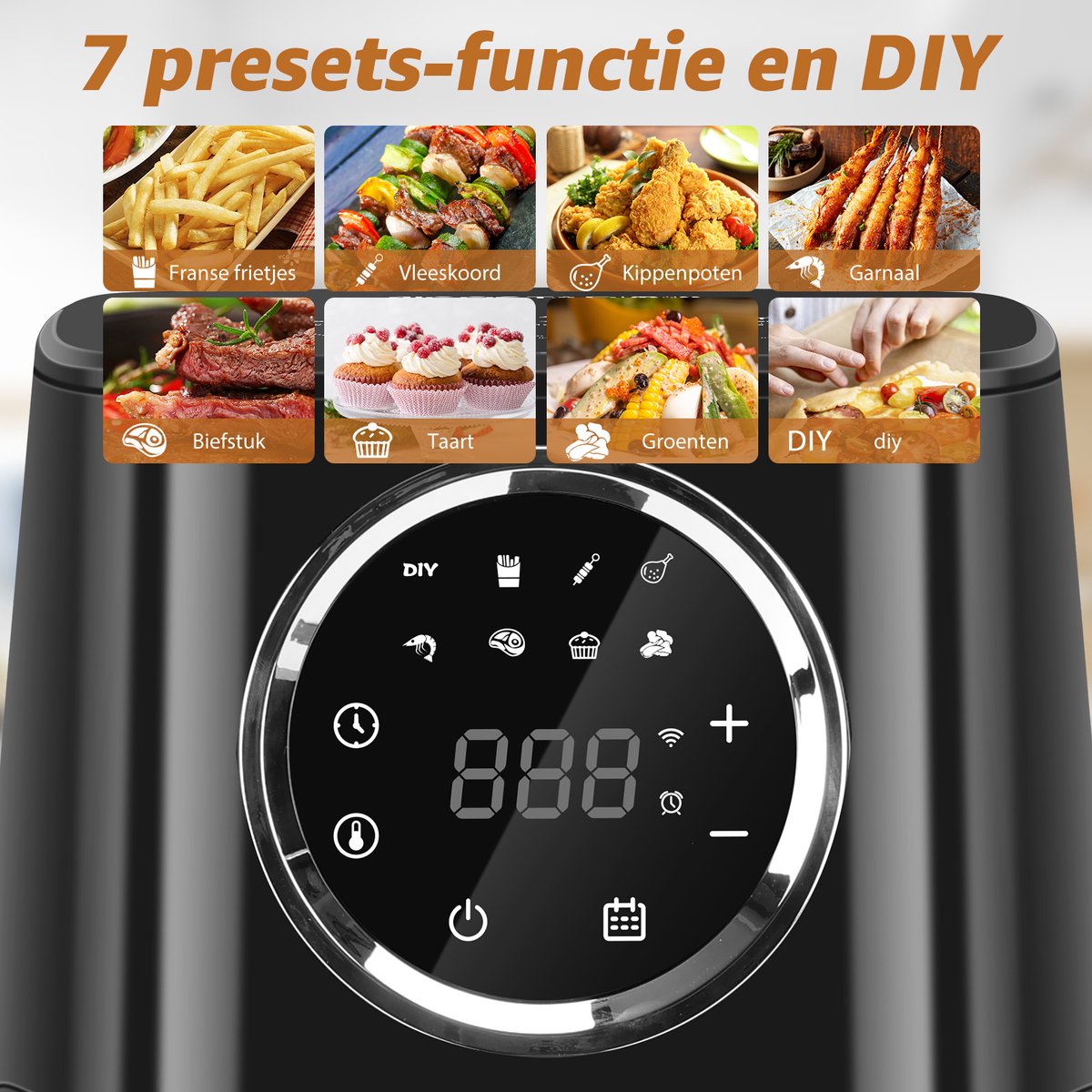 Aigostar Airfryer - Heteluchtfriteuse - 4,5L - 1400W - Zwart