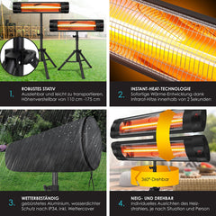 Infrarood Verwarming - Terrasverwarmer - Elektrische Heater - Zwart - KESSER®