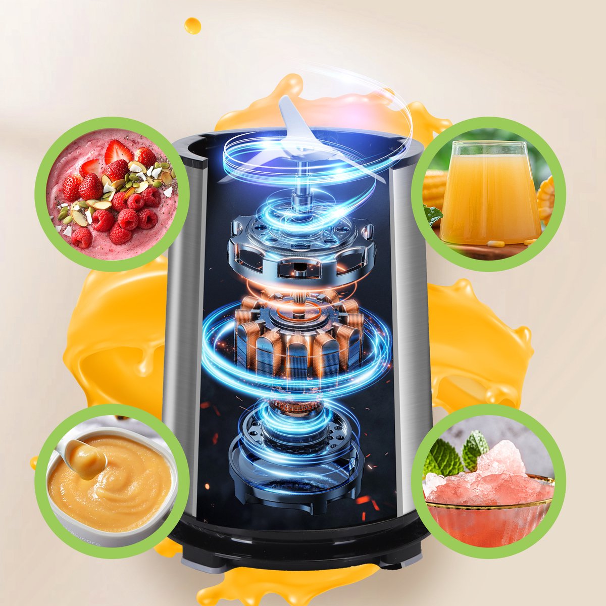 Aigostar Blender - Smoothie Maker - 2 Drinkbekers - 800ml