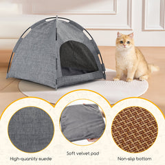 Kattenmand - Kattenhuis - Wigwam - Grijs - Nobleza