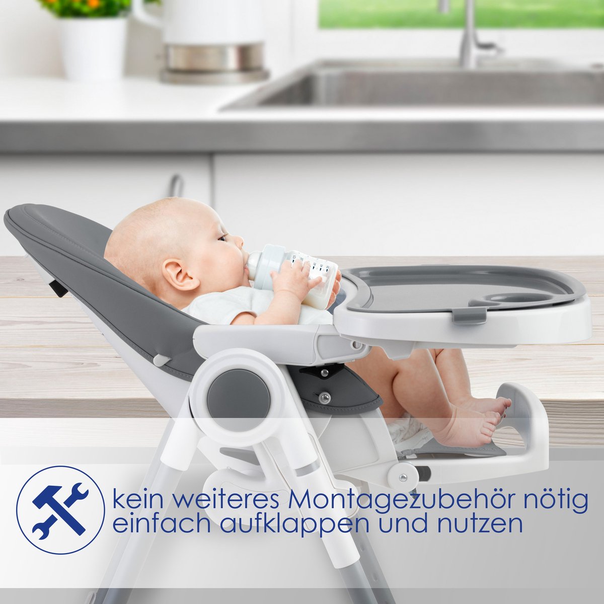 KIDIZ® 3in1 kinderstoel - Babystoel - Verstelbaar - Donkergrijs