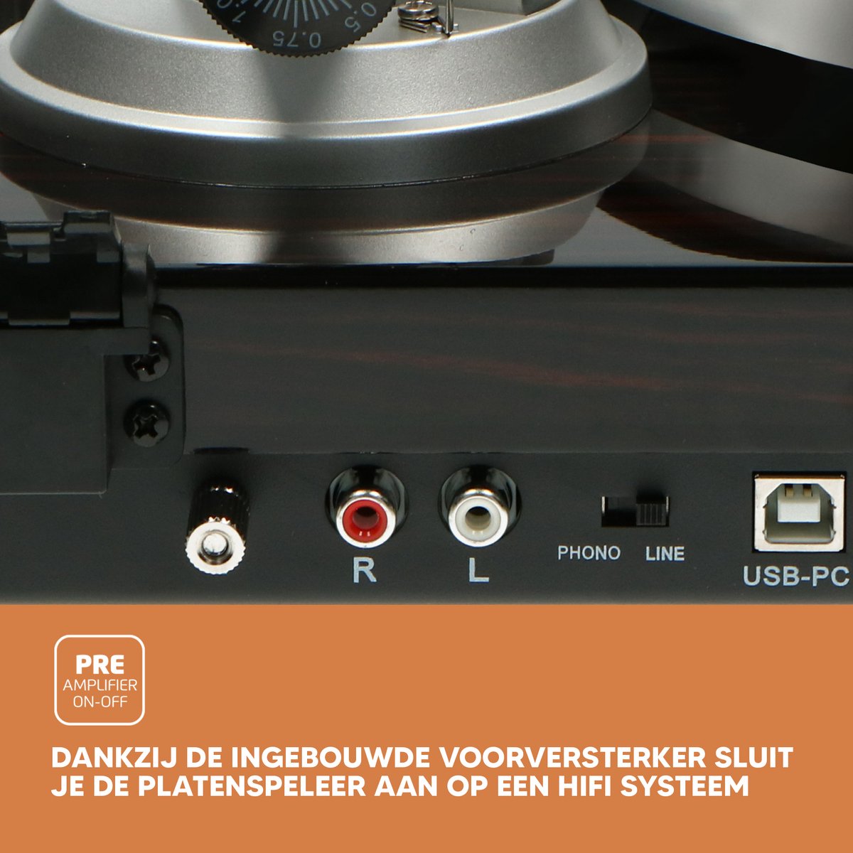 Lenco Platenspeler met Bluetooth - LBT-188WA - Bruin •