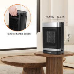 Taylor Swoden Fiery - Elektrische Kachel - Keramische Kachel - 4 StandenTimer - Met Thermostaat - Met Afstandsbediening - Roterend - 1500W - Zwart