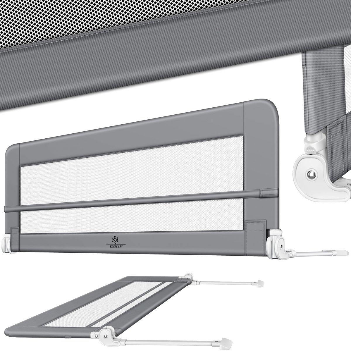 KESSER® Bedhekje - Kinderbedhek - Babybedhek - 150cm - Lichtgrijs