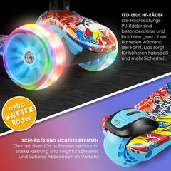 KIDIZ® Kinderstep - Opvouwbaar - Verstelbaar - City Scooter - Graffiti •