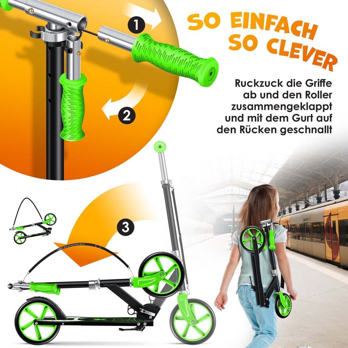 Kinderstep - Verstelbaar - Vouwbaar - Groen - KESSER®