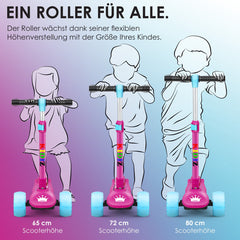 KIDIZ® Kinderstep - Opvouwbaar - Verstelbaar - City Scooter - Roze