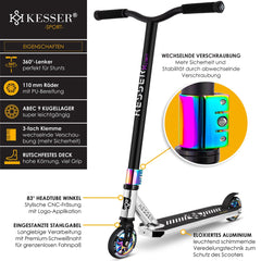 KESSER® Stuntstep voor Volwassenen en Kinderen - Kinderstep - Zilver